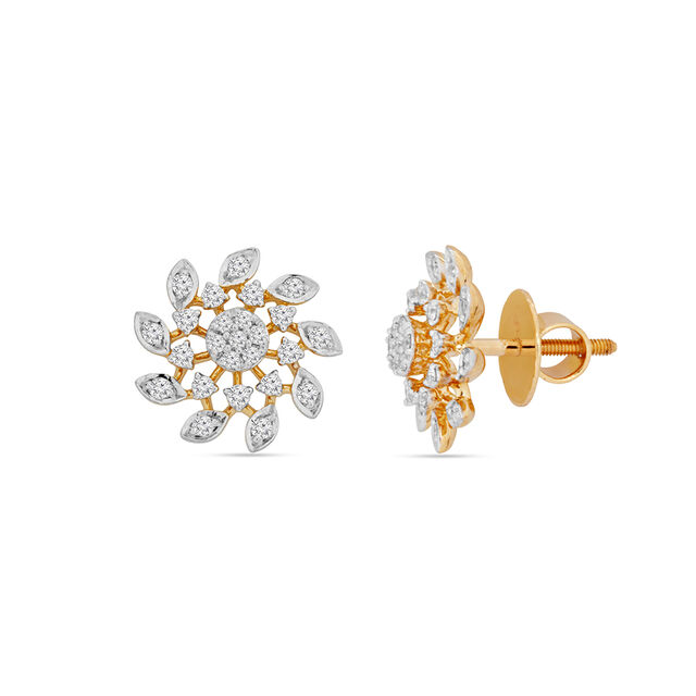 Floral Diamond Stud Earrings 3