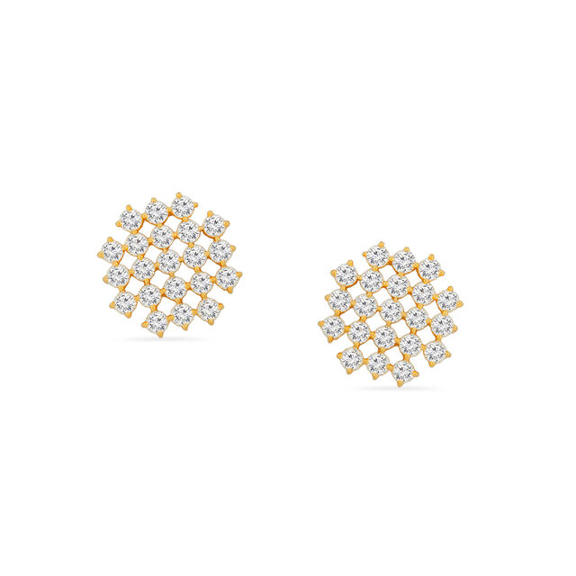 Cluster Diamond Stud Earrings 