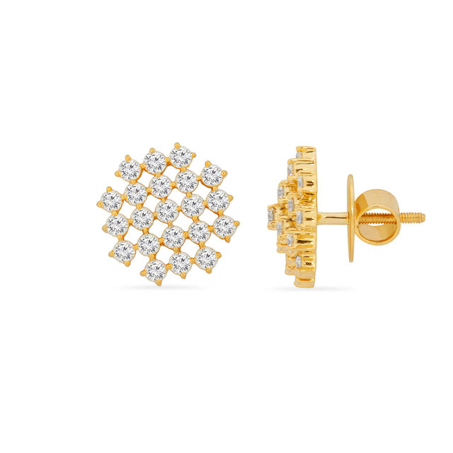 Cluster Diamond Stud Earrings 2
