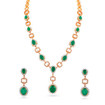 Intricate Rose Gold Necklace Set