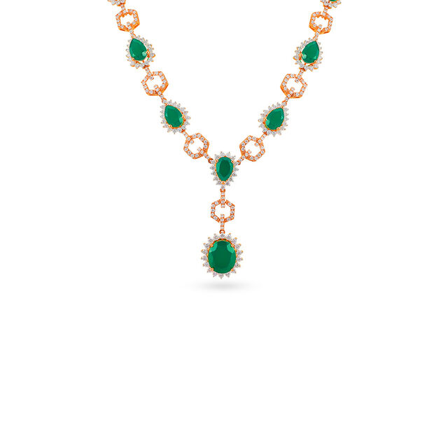 Intricate Rose Gold Necklace Set 3