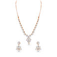 Floral Diamond Necklace and Earrings Set 