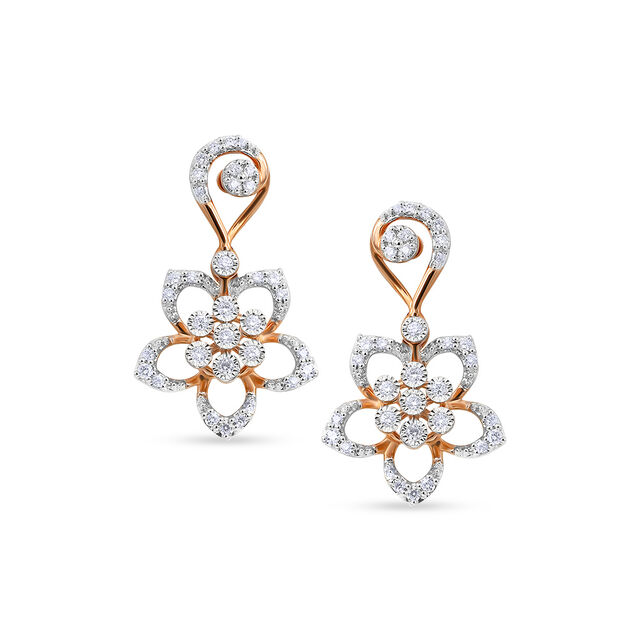 Floral Diamond Necklace and Earrings Set 3