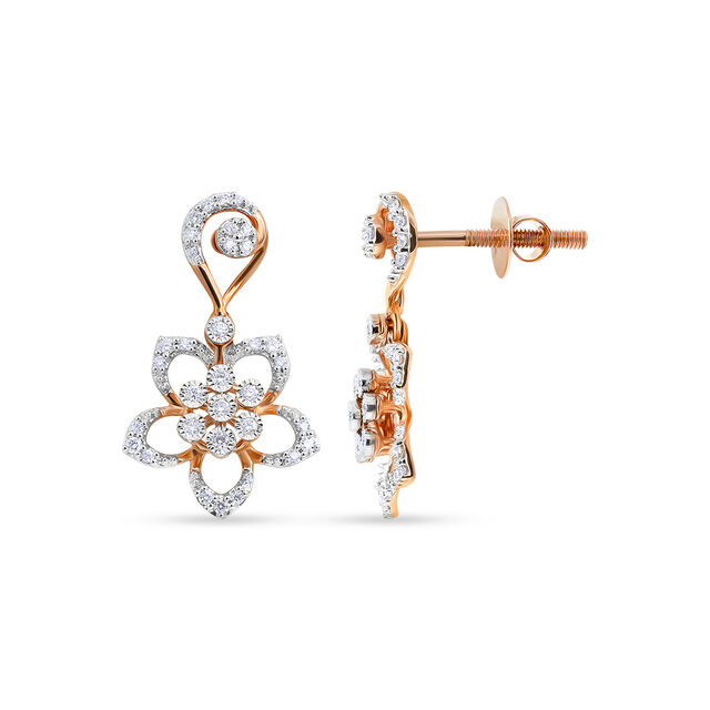 Floral Diamond Necklace and Earrings Set 4