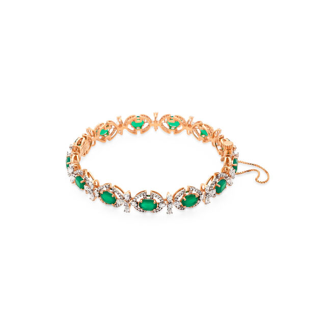 Chic Green Onyx and Diamond Bangle,,hi-res