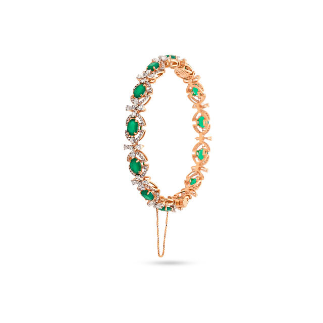 Chic Green Onyx and Diamond Bangle,,hi-res
