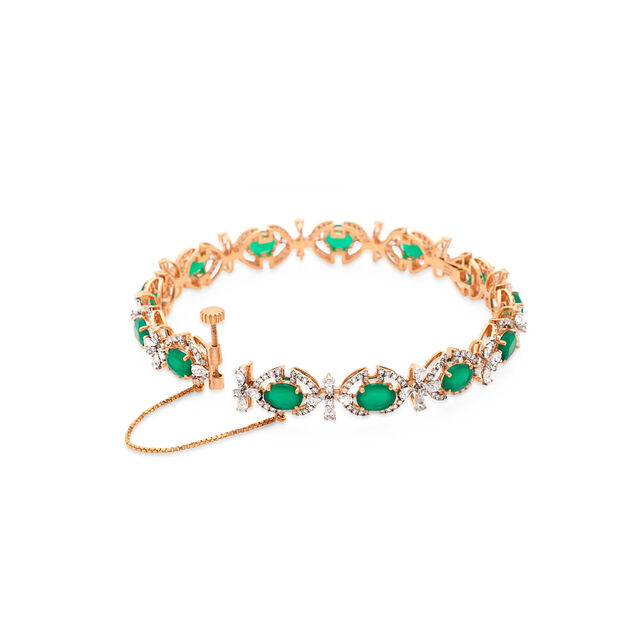 Chic Green Onyx and Diamond Bangle,,hi-res