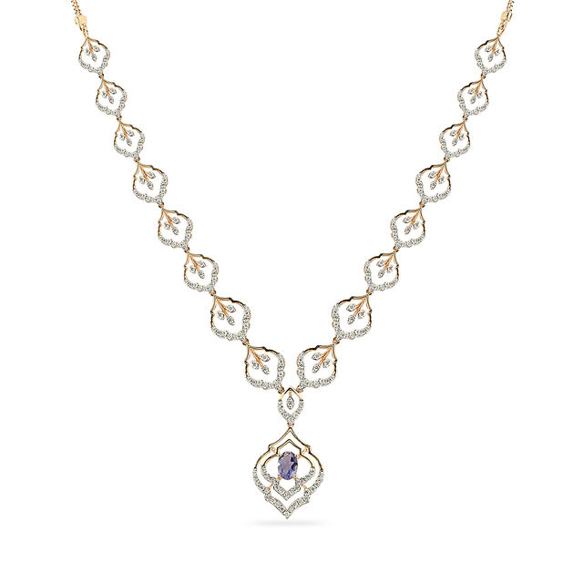 Tanishq 18 Karat Diamond Necklace Set for Women 3