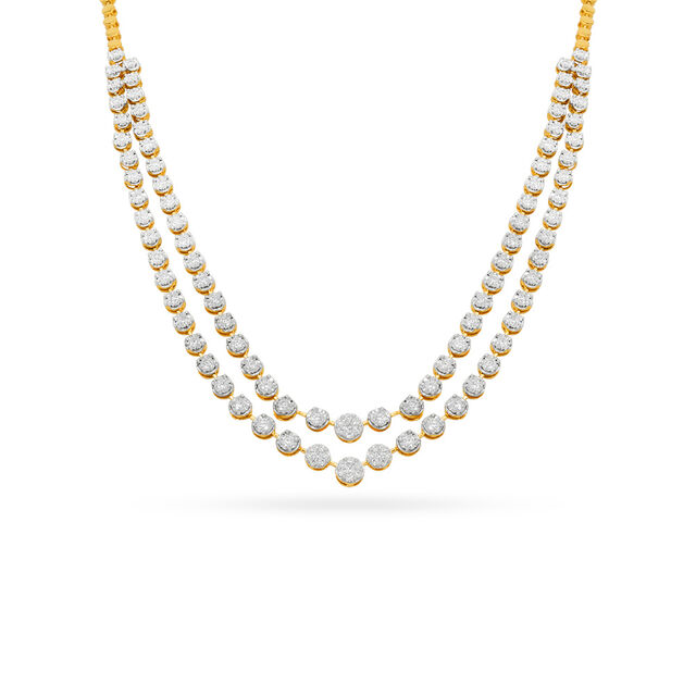 Tanishq 18 Karat Diamond Necklace Set for Women 