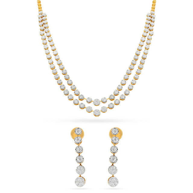 Tanishq 18 Karat Diamond Necklace Set for Women 2