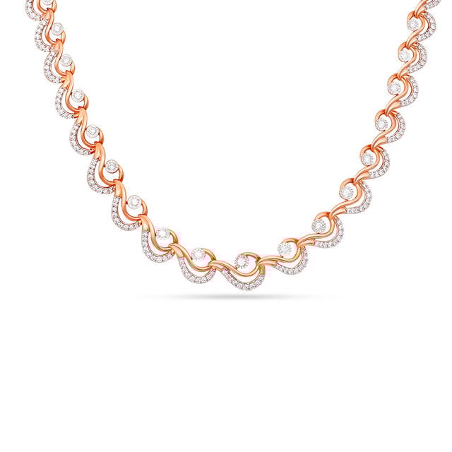 Tanishq 18 Karat Diamond Necklace Set for Women 2