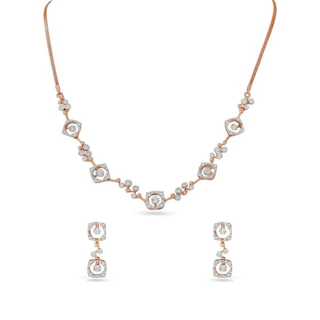 Modern Diamond Geometric Jewelry Set 