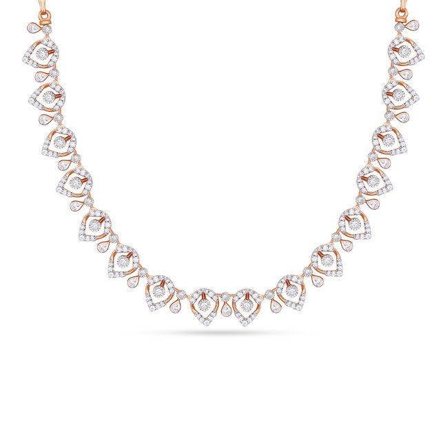 Tanishq 18 Karat Diamond Necklace Set for Women 2