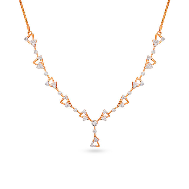 Tanishq 18 Karat Diamond Necklace Set for Women 2