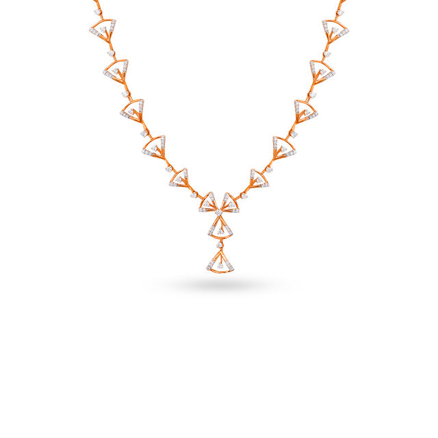 Tanishq 18 Karat Diamond Necklace Set for Women 2