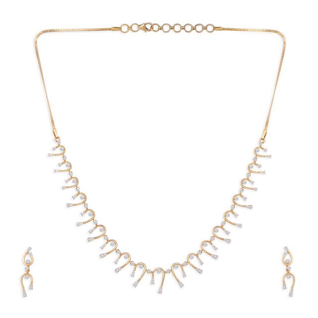 Tanishq 18KT Diamond Necklace Set 2