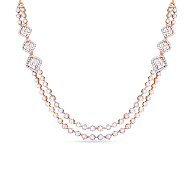 Tanishq 18 Karat Diamond Necklace Set for Women 2