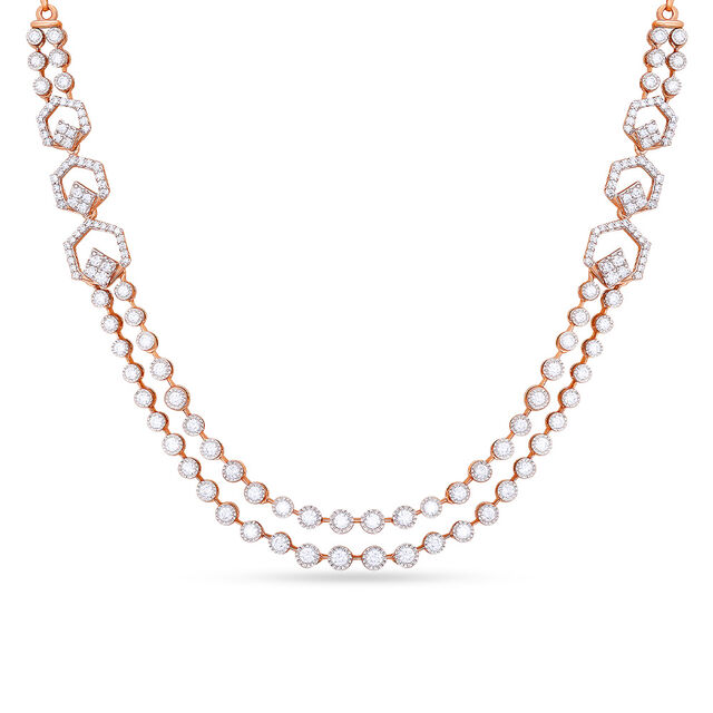 Tanishq 18 Karat Diamond Necklace Set for Women 2