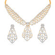 Geometric Leaf Diamond Necklace Set 