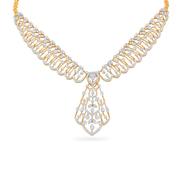 Geometric Leaf Diamond Necklace Set 2