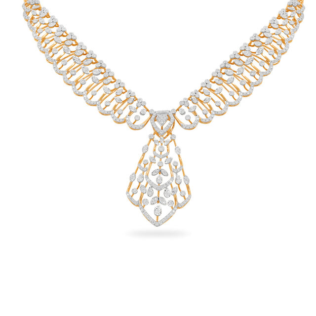 Geometric Leaf Diamond Necklace Set 3
