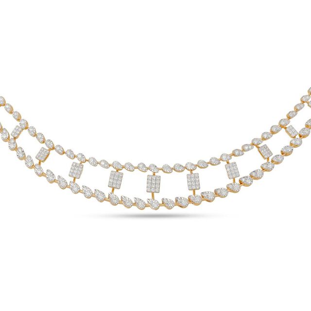 Minimalist Diamond Cascade Necklace Set 3