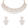 Elegant Filigree Diamond Necklace Set 