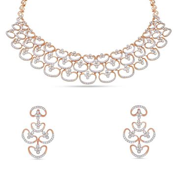 Elegant Filigree Diamond Necklace Set