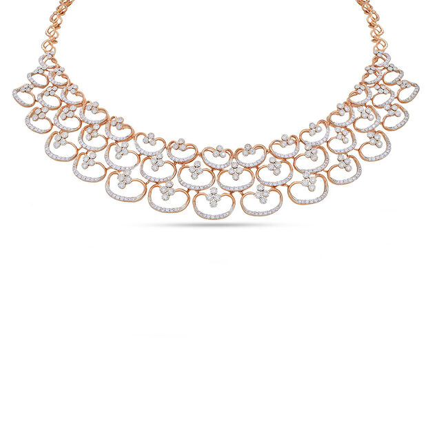 Elegant Filigree Diamond Necklace Set 2