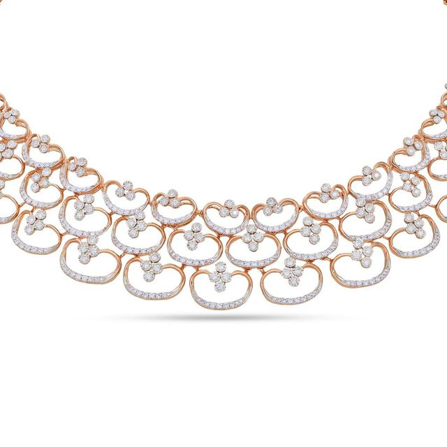 Elegant Filigree Diamond Necklace Set 3