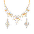 Enchanted Diamond Floral and Leaf Necklace Set 