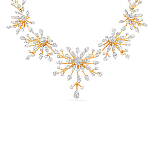 Enchanted Diamond Floral and Leaf Necklace Set 2