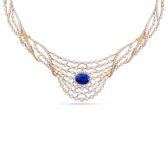 Tanishq 18 Karat Diamond Necklace Set for Women 2