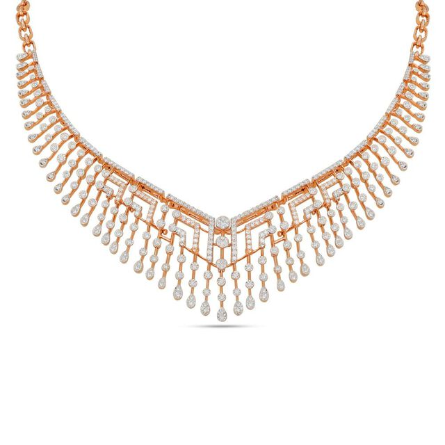 Cascading Diamond Gold Necklace 2