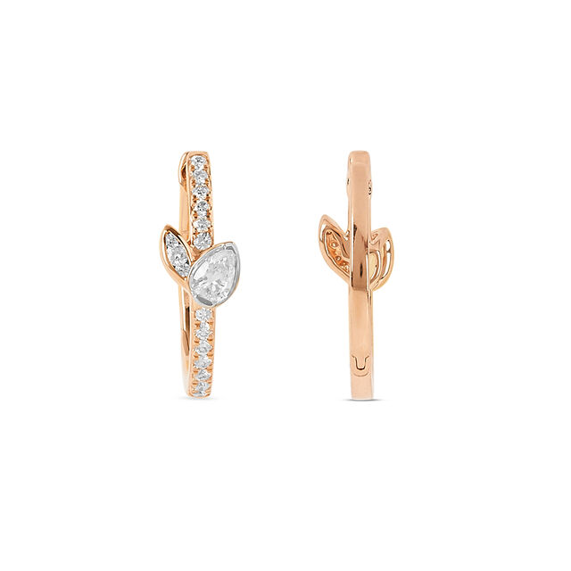 Tanishq 18KT Diamond Pendant with Chain and Earrings Set for Women 5