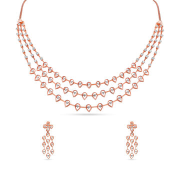 Tanishq 18KT Diamond Necklace Set for Women