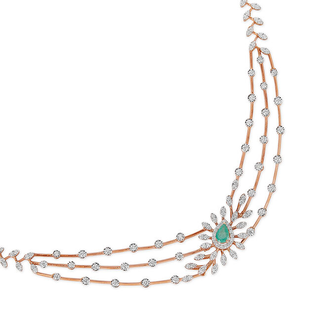 Tanishq 18KT Diamond Necklace Set for Women 2