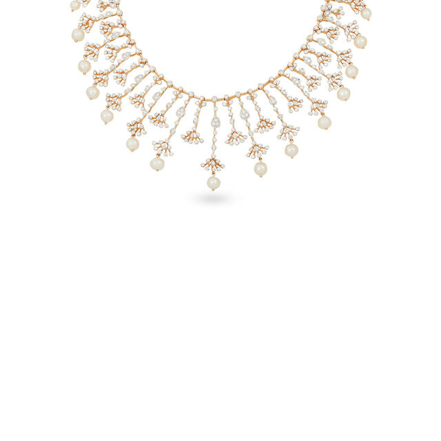Pearlescent Cascade Gold Necklace Set 2