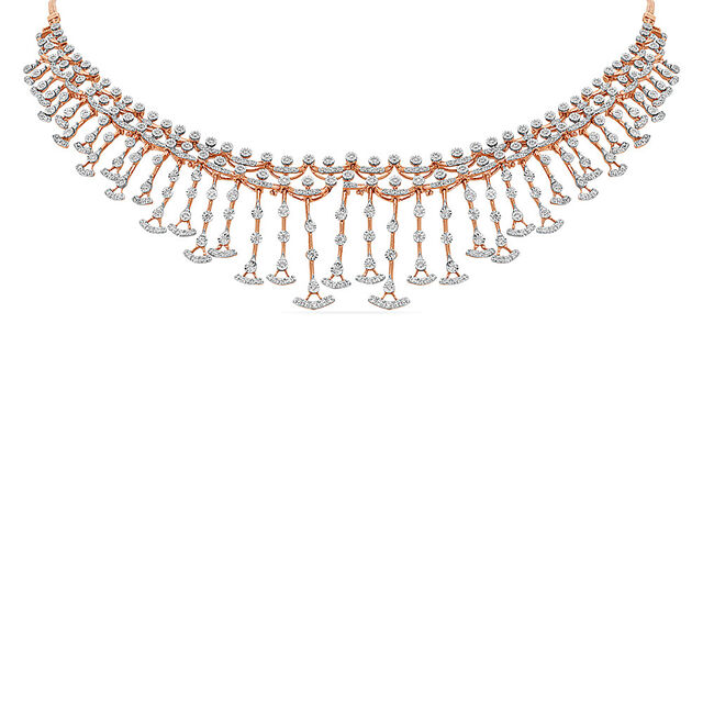 Tanishq 18 Karat Diamond Necklace Set for Women 2