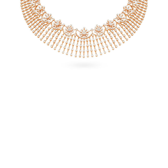 Tanishq 18 KT Diamond Necklace Set for Women 2