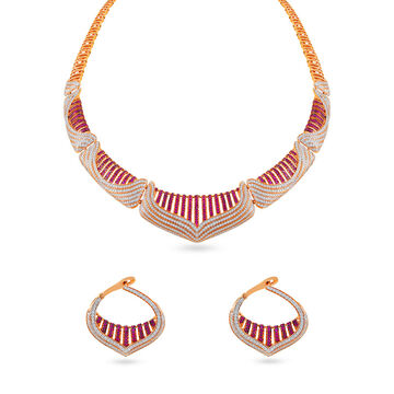 Elegant Arc Motif Ensemble Necklace Set