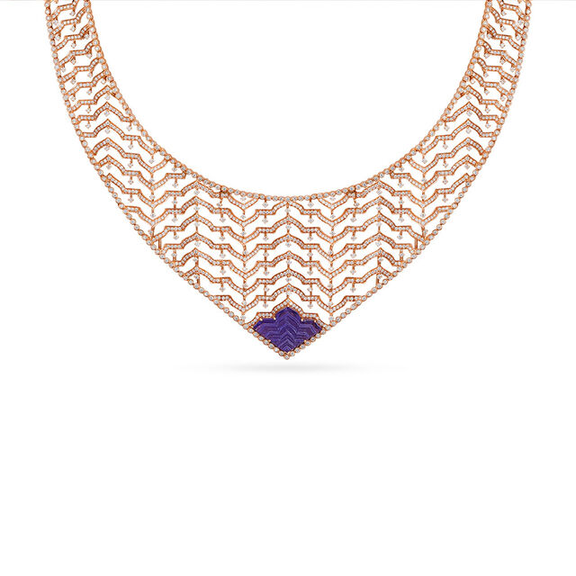 Tanishq 18 Karat Diamond Necklace Set for Women 2