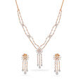 Tanishq 18 Karat Diamond Necklace Set for Women 