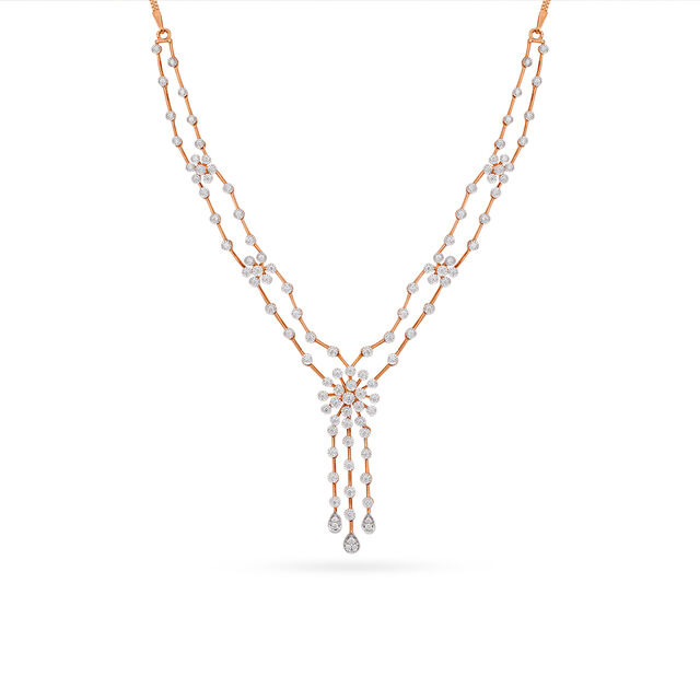 Tanishq 18 Karat Diamond Necklace Set for Women 2