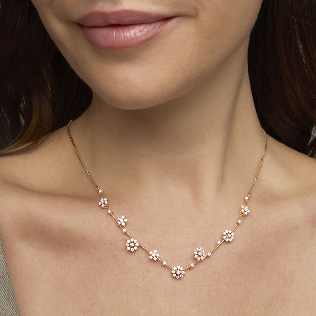 Tanishq 18KT Diamond Neckwear with Earrings for Women 2