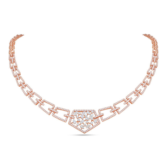 Geometric Harmony Diamond Necklace Set 2