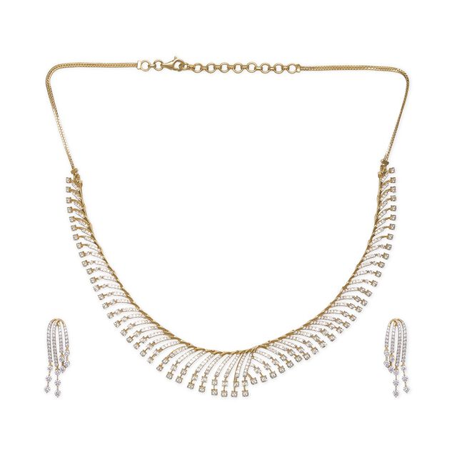 Tanishq 18KT Diamond Necklace Set 