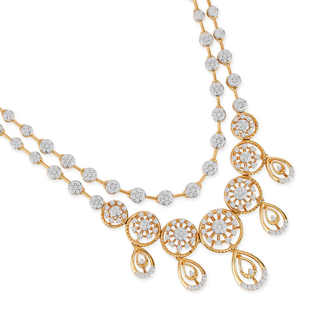 Tanishq 18KT Diamond Necklace Set for Women 2