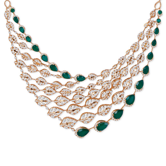 Tanishq 18KT Diamond Necklace Set for Women 2