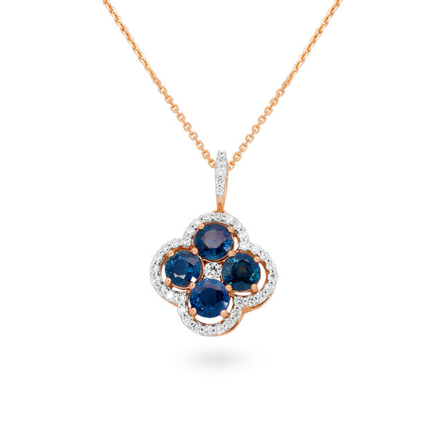Tanishq 18 KT Diamond Pendant with Chain and Earrings Set for Women 2